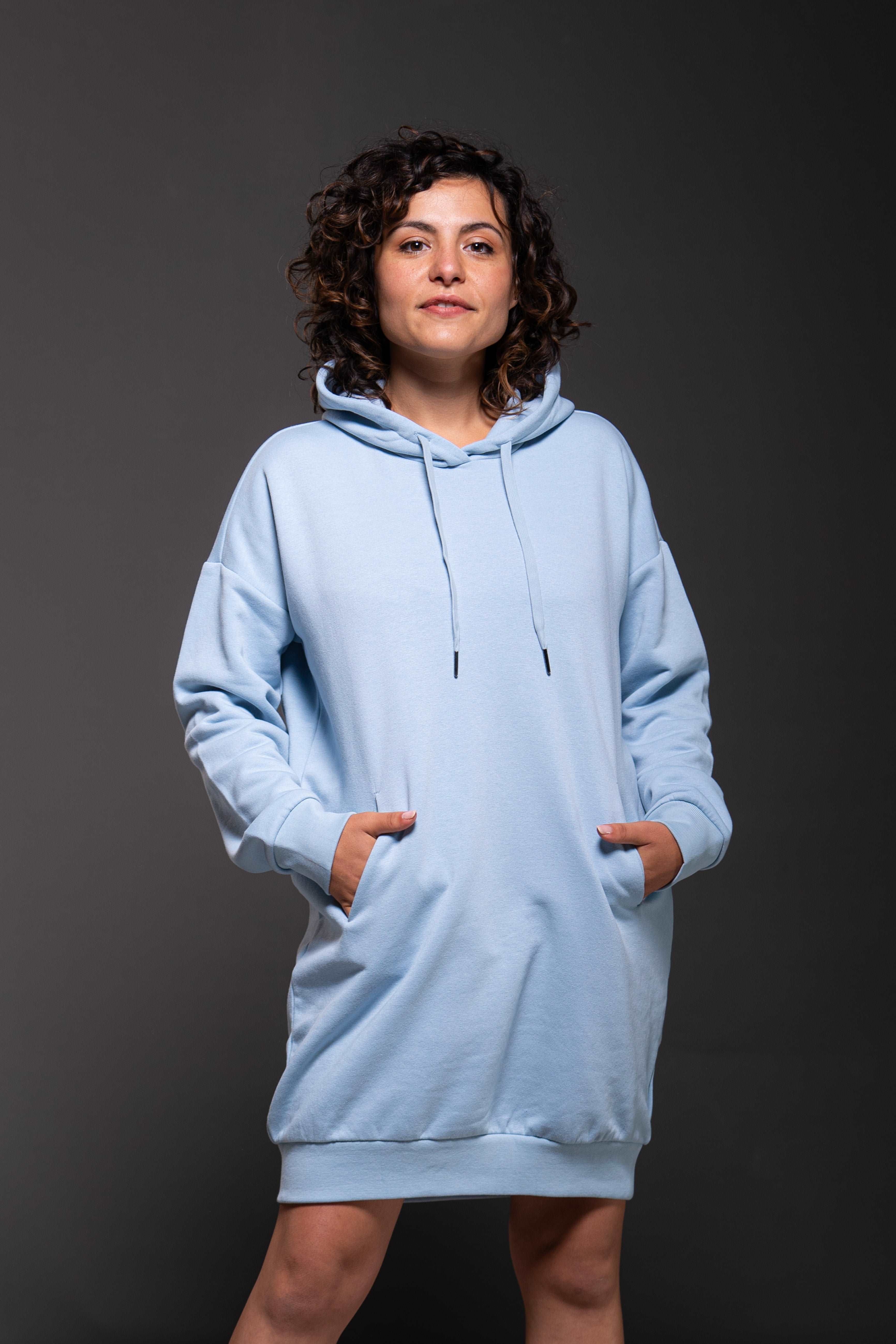 Robe sweat-shirt écoresponsable à capuche femme