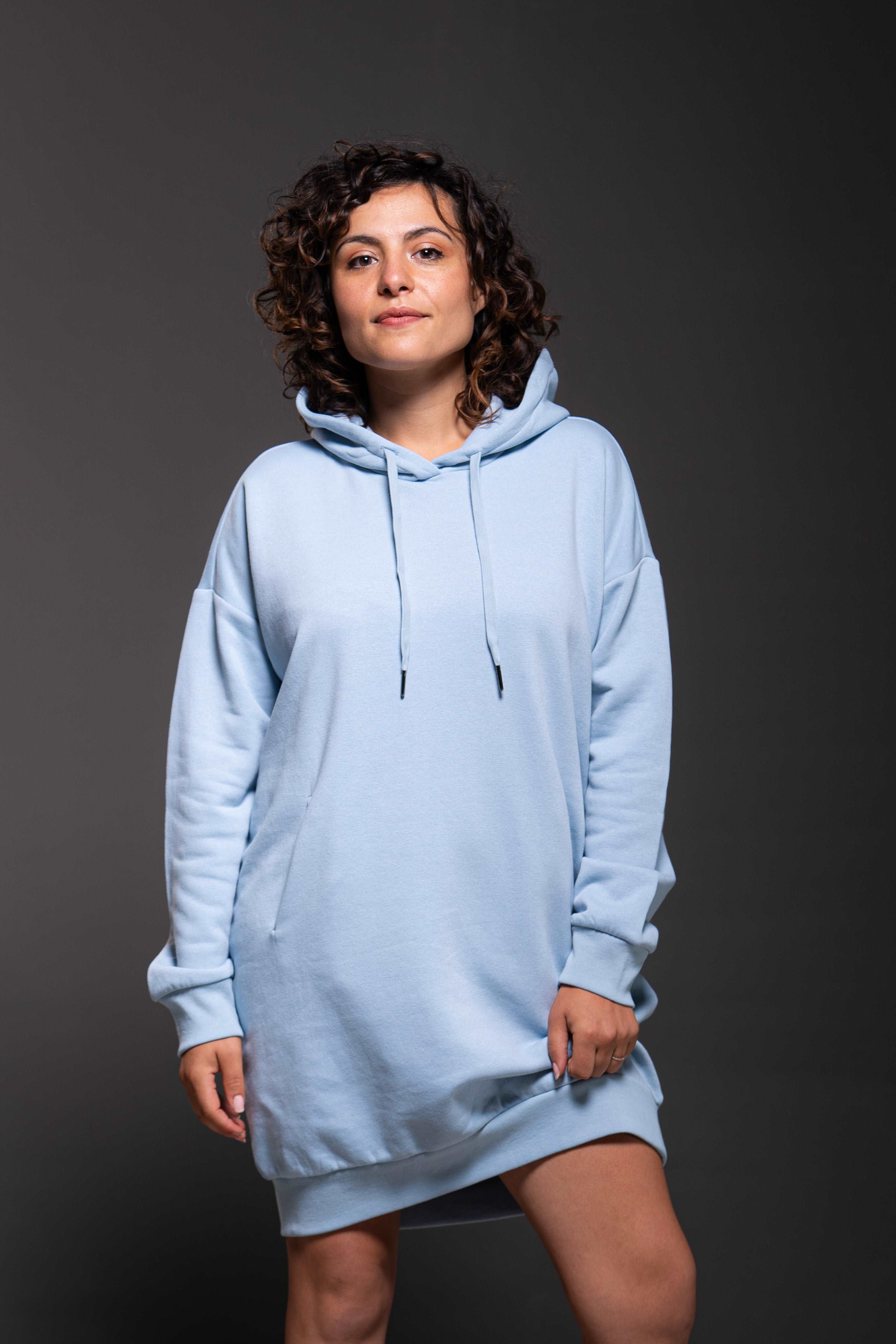 Robe sweat-shirt écoresponsable à capuche femme